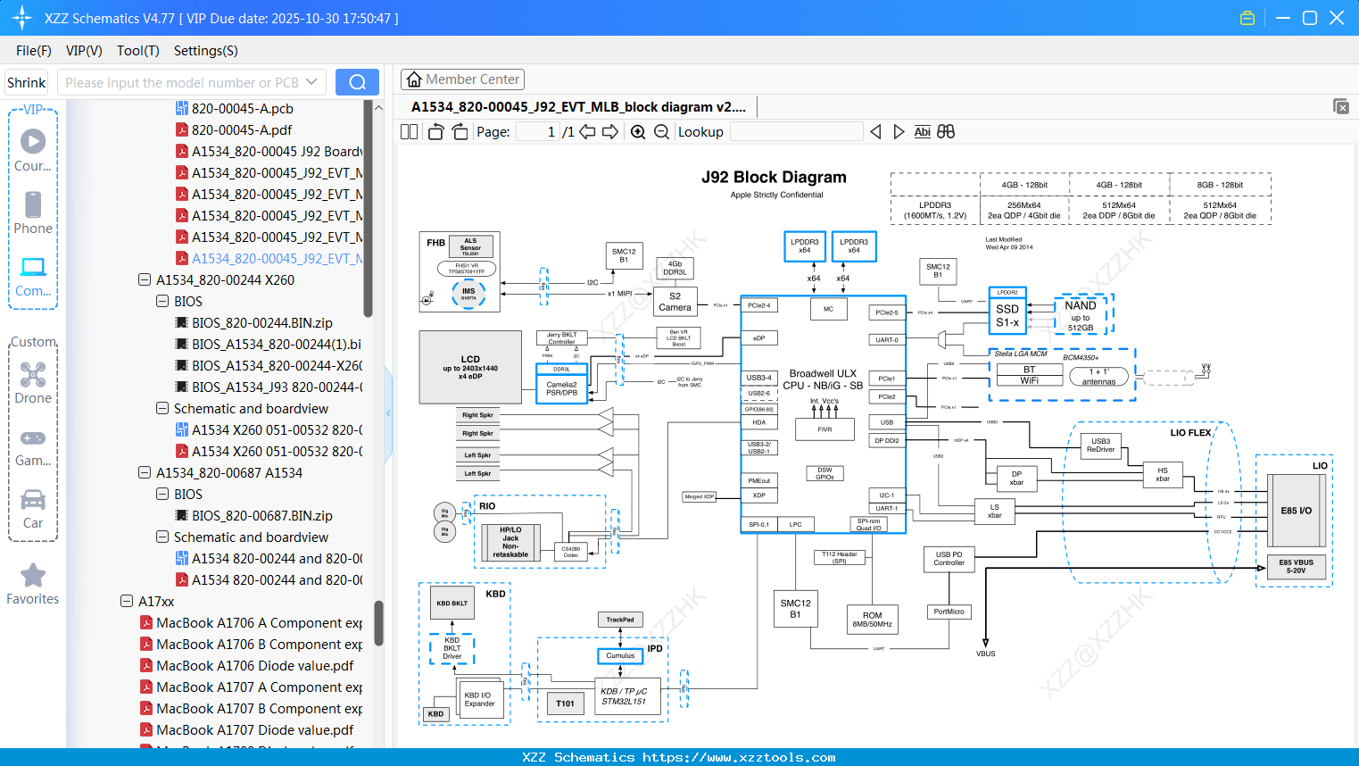 Laptop Apple A1534_820-00045_J92_EVT_MLB_block Diagram V2